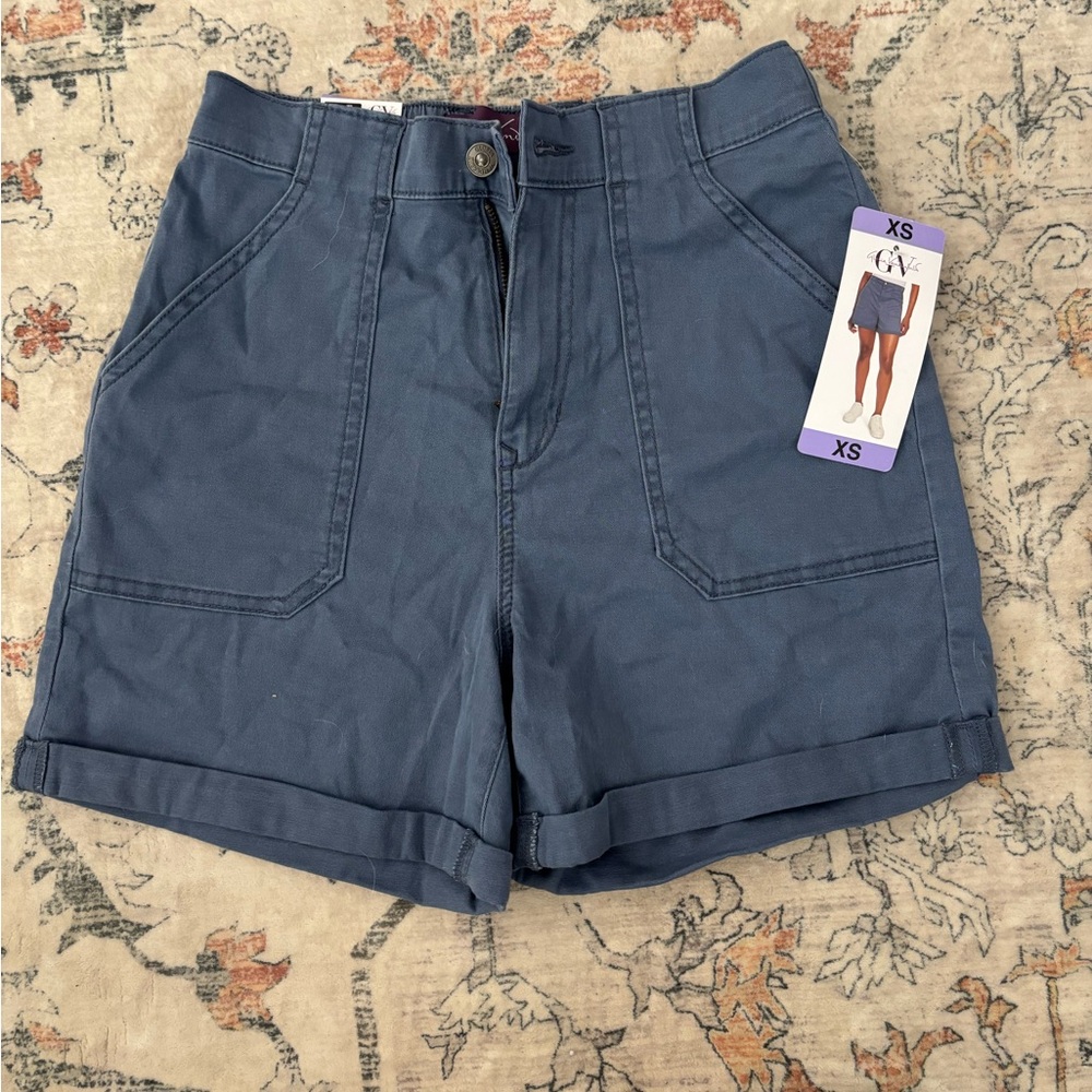 Women's Blue High-Waisted Shorts